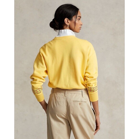 Polo Ralph Lauren Yellow Polo Bear Embroidered New Orleans Country Sweatshirt XS - Picture 5 of 16